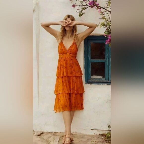 Anthropologie Guapa ‘Pamela' Midi Halter Floral Dress size 8P - Picture 2 of 7